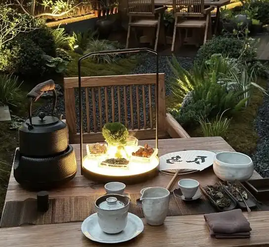 佛山品茶江边夜茶双人陈皮普洱